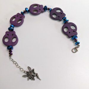 Handmade Skull & Fairy crystal bracelet